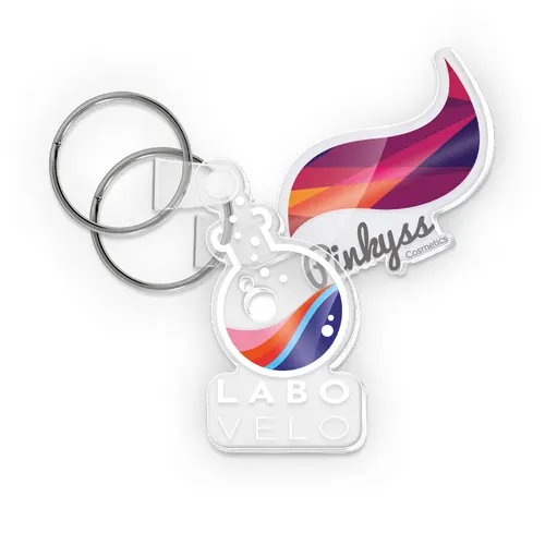 Porte cle creation pmma ep 3mm maxi 20 cm2 personnalisé