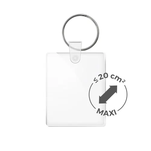 Porte cle creation pmma ep 3mm maxi 20 cm2 personnalisé
