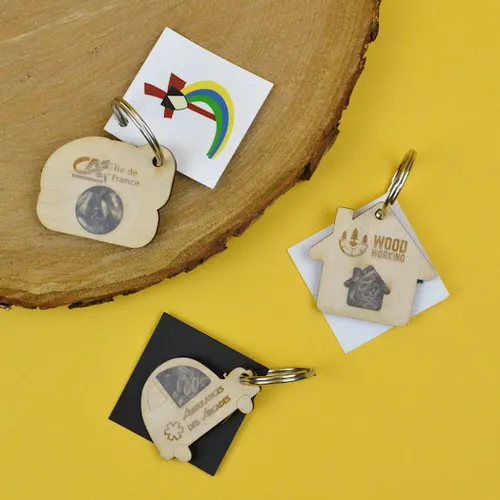 Porte-clé graines et bois