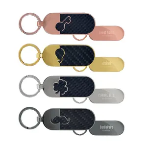 Porte cle metal et fibre de carbone personnalisé