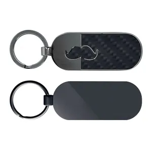 Porte cle metal et fibre de carbone personnalisé | Moustache noir 91