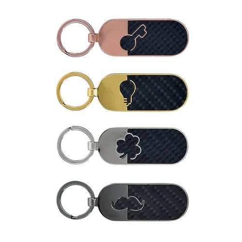 Porte cle metal et fibre de carbone personnalisé