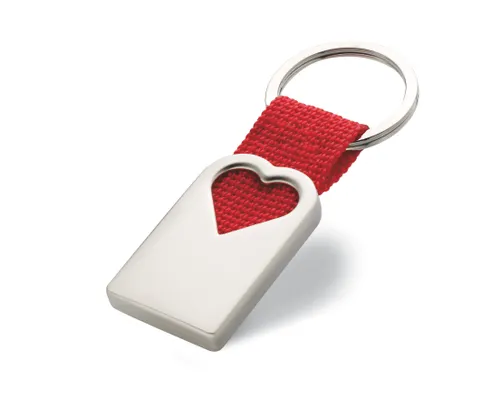 Porte clef coeur en métal personnalisé - Bonheur