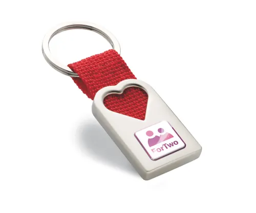 Porte clef coeur en métal personnalisé - Bonheur