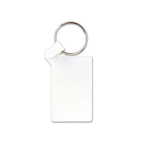 Porte clefs plastique souple personnalisé carte 53x33 mm anneau 25 mm
