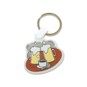 Porte clefs rigide a theme personnalise | Blanc / BAR