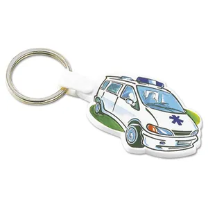 Porte clefs rigide a theme personnalise | Blanc / AMBULANCE
