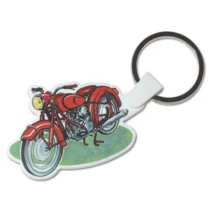 Porte clefs rigide a theme personnalise | Blanc / MOTO