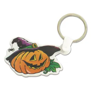 Porte clefs rigide a theme personnalise | Blanc / HALLOWEEN