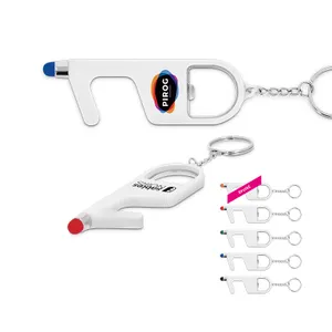 Porte-cles 3 en 1 personnalisé sans contact antibacterien