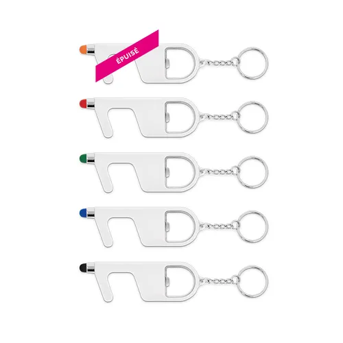 Porte-cles 3 en 1 personnalisé sans contact antibacterien