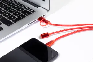 Porte-clés avec câble de charge USB - Rafob | Rouge