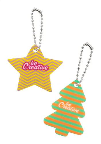 Porte-clés de Noël personnalisé, étoile - publicitaire CreaFelt Key Xmas
