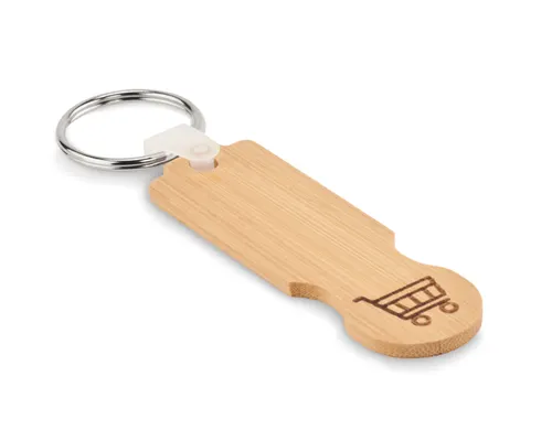 Porte-clés jeton en bambou personnalisé - Compras