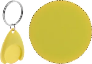 Porte-clés jeton personnalisé pour caddy - Nelly | Jaune