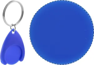 Porte-clés jeton personnalisé pour caddy - Nelly | Bleu