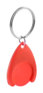 Porte-clés jeton personnalisé pour caddy - Nelly | Rouge