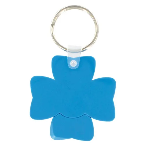 Porte-cles jeton trefle personnalisé (anneau 25 mm)