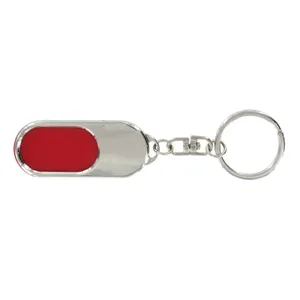 Porte-cles metal personnalisés + insert plastique | Rouge 08
