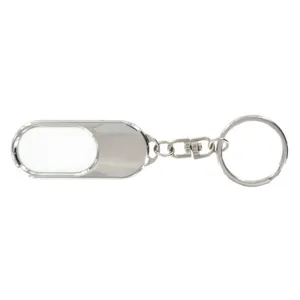 Porte-cles metal personnalisés + insert plastique | Blanc 01