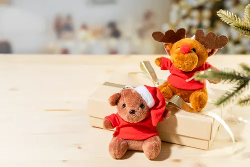 Porte-clés ourson de Noël en peluche - Julnalle