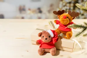 Porte-clés ourson de Noël en peluche personnalisé - Julnalle