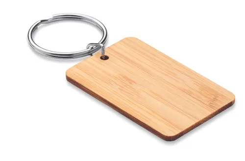 Porte-clés personnalisable rectangulaire en bambou - Angleboo