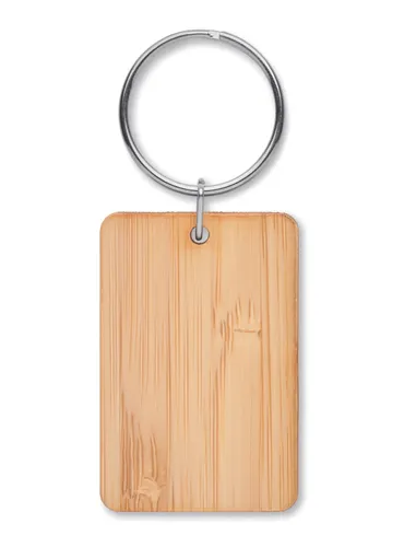 Porte-clés personnalisable rectangulaire en bambou - Angleboo