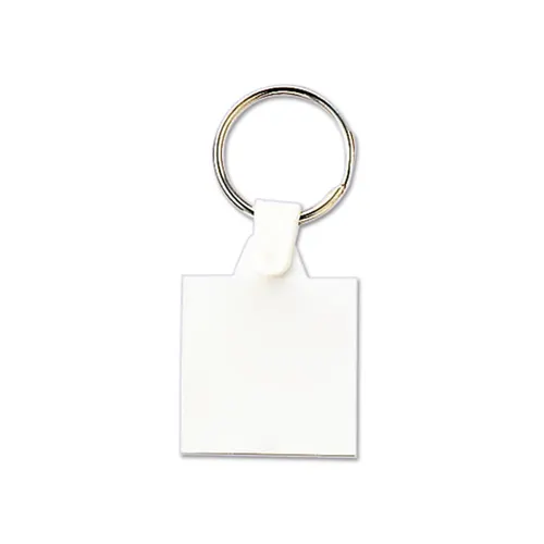 Porte clés plastique souple carré 35x35 mm personnalisé (anneau 25 mm)