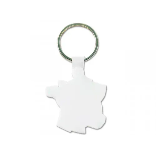 Porte cles plastique souple forme france personnalisé (anneau 25 mm)