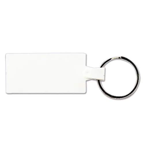 Porte cles plastique souple rectangle 55x28 mm (anneau 25 mm) personnalisé