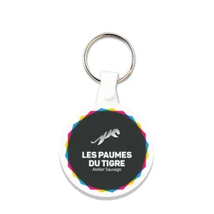 Porte clés publicitaire plastique souple rond ø41 mm (anneau 25 mm)