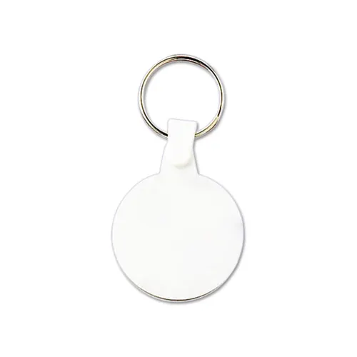 Porte clés publicitaire plastique souple rond ø34 mm (anneau 25 mm)