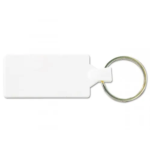 Porte clés rectangle personnalisé 55x28 mm (anneau 25 mm)