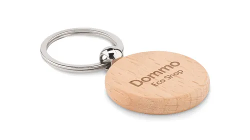 Porte-clés rond en bois personnalisé