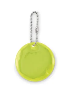Porte-clés rond réfléchissant - Grin | Jaune Fluo