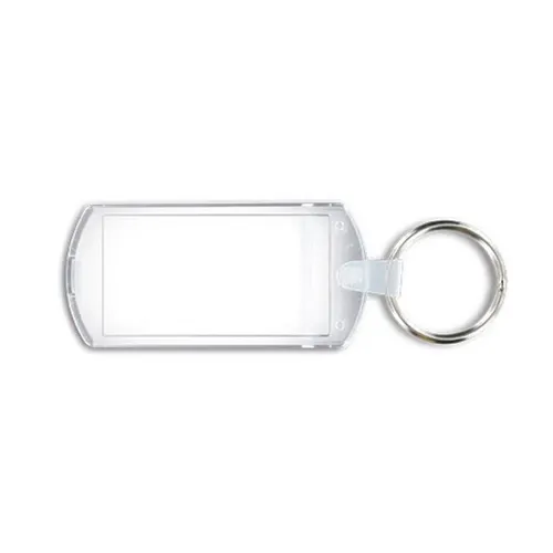 Porte clés transparent publicitaire porte-étiquette (anneau 25 mm)