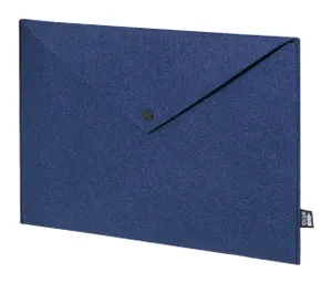 Porte-documents personnalisés en RPET - Refelt Slim | Bleu Foncé