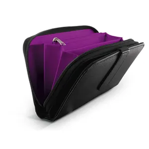Porte feuille compagnon pvc personnalisé | Noir 35 / Prune 11