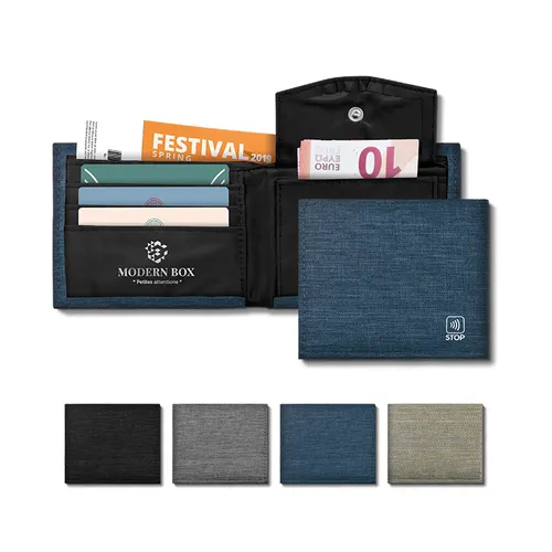 Porte monnaie anti rfid personnalisé en rpet