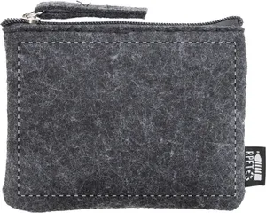 Porte-monnaie personnalisé en feutrine RPET - Refelt Money | Gris Foncé