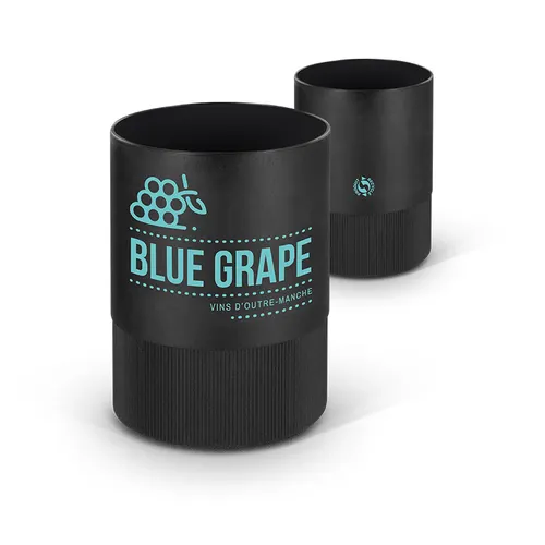 Pot à crayons publicitaire plastique recyclé noir