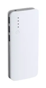 Power bank personnalisé - Tenak | Gris Cendré / Blanc