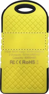 Power bank USB personnalisé - Durabank | Jaune / Noir