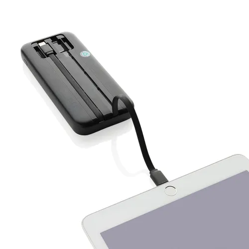 Powerbank 10.000mAh en plastique personnalisé RCS avec câbles Turbopack - XD Collection