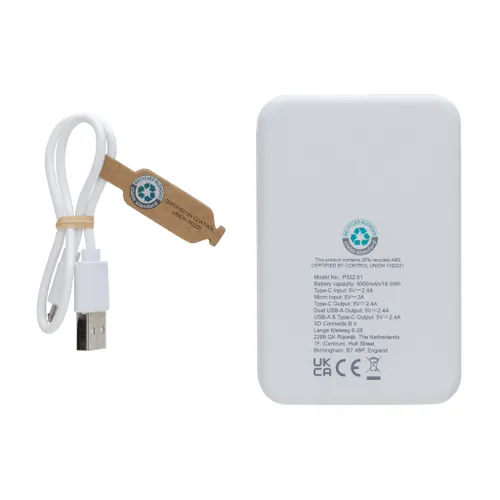Powerbank 5000 mAh en plastique recyclé personnalisable RCS - XD Collection