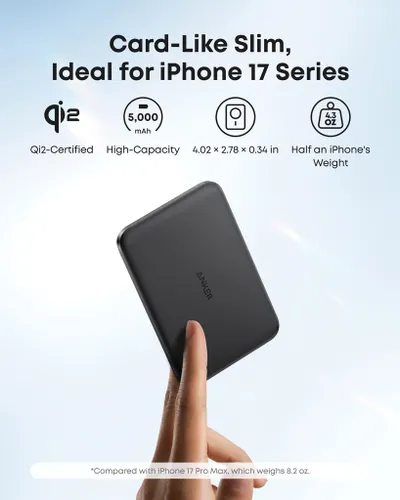 Powerbank 5000mAh 15W MagGo Qi 2.0 Anker Nano - Anker