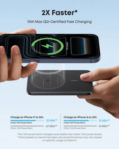 Powerbank 5000mAh 15W MagGo Qi 2.0 Anker Nano - Anker