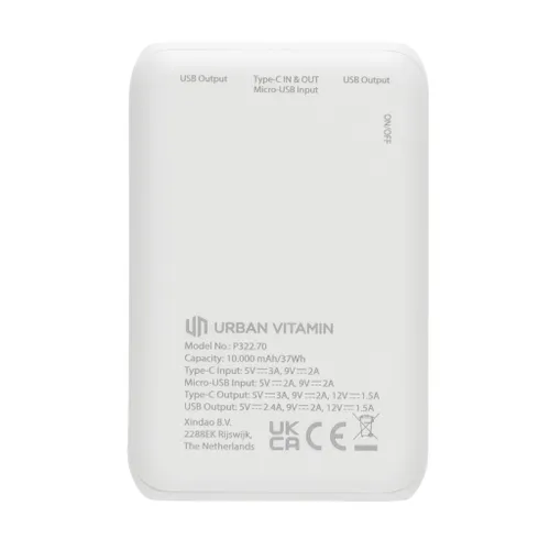 Powerbank publicitaire 10.000 mAh 18W PD Urban Vitamin Alameda - Urban Vitamin