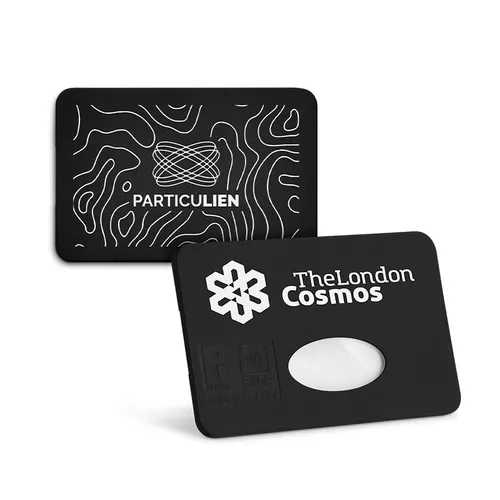 Protege carte de credit publicitaire en matiere recyclee avec blindage anti rfid